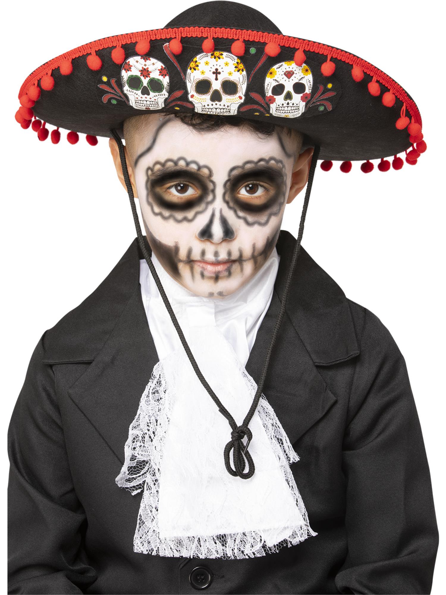 smiffys-fever-day-of-the-dead-sombrero-hut-kinder-totenkopf image 1