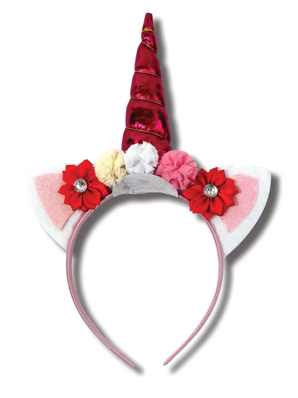 rubies-einhorn-blumen-haarreif-mit-horn-metallic image 1