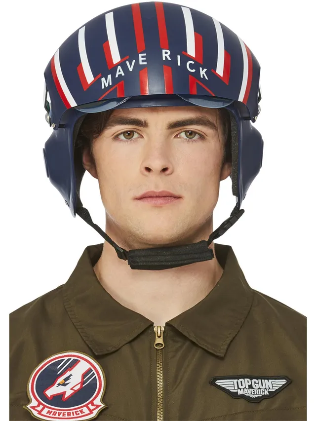 smiffys-fever-top-gun-maverick-pilotenhelm-blau-rot image 1