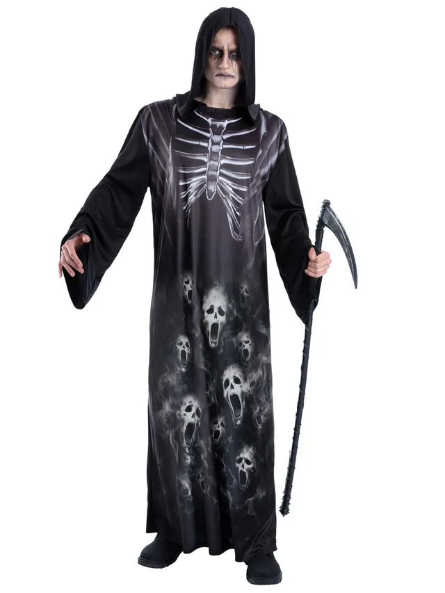 smiffys-fever-screaming-reaper-kost-m-herren-schwarz-mit-sense image 1
