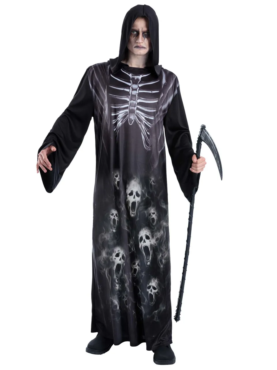 smiffys-fever-screaming-reaper-kost-m-herren-schwarz-mit-sense image 1