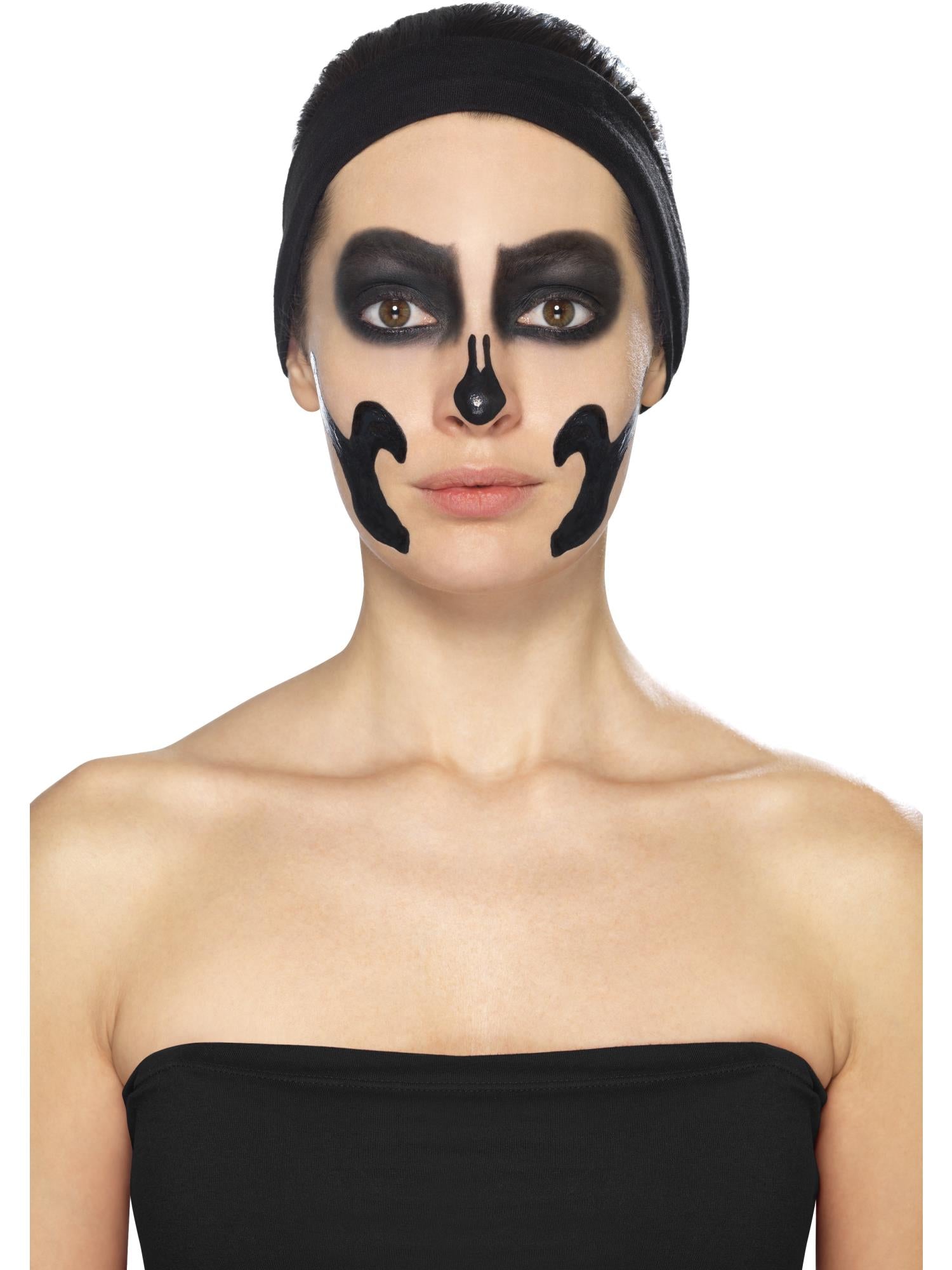 smiffys-makeup-fx-skeleton-liquid-latex-kit-schwarz-wei-schwamm image 2