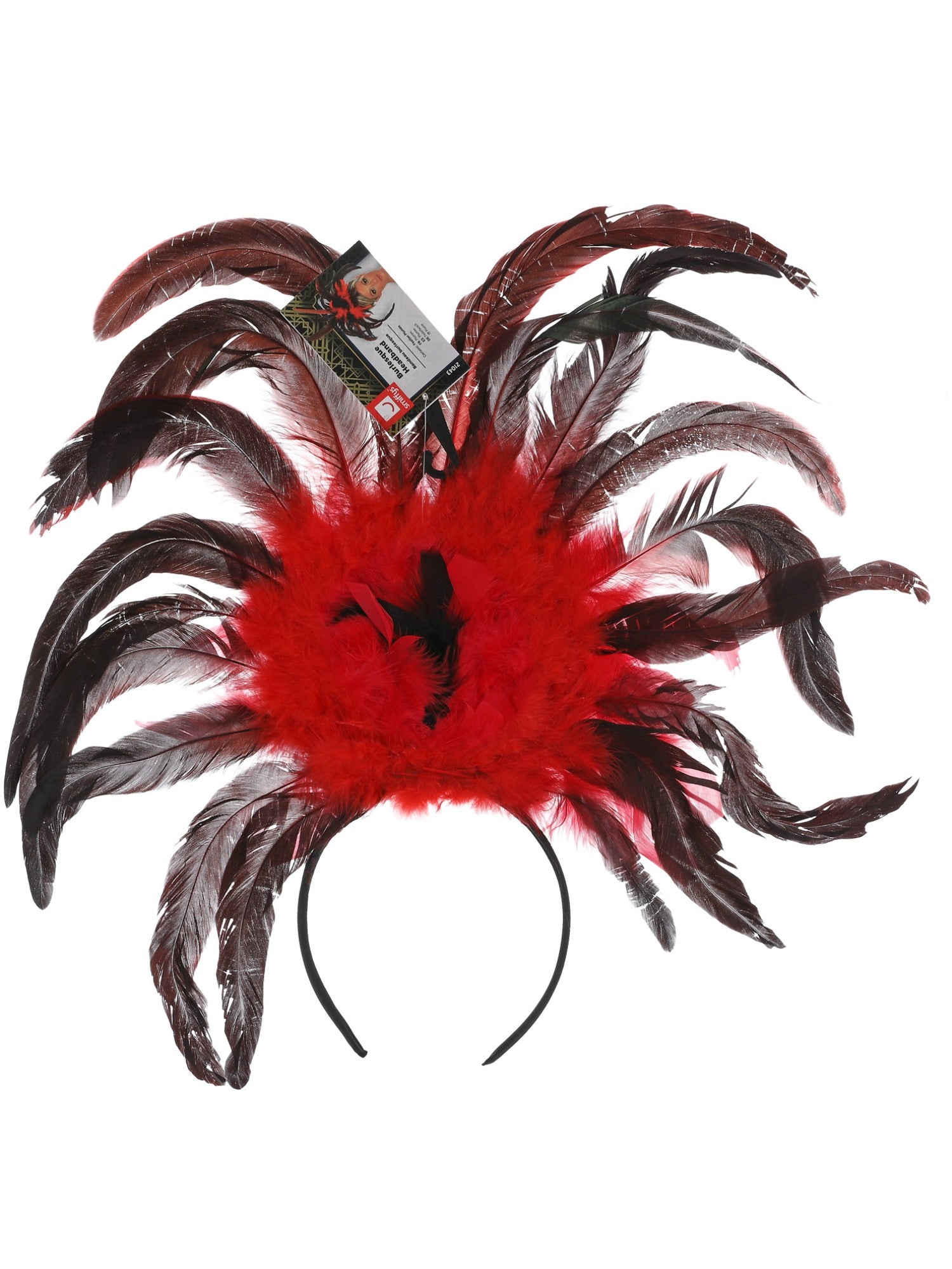 smiffys-fever-burlesque-feder-haarreif-schwarz-rot image 2