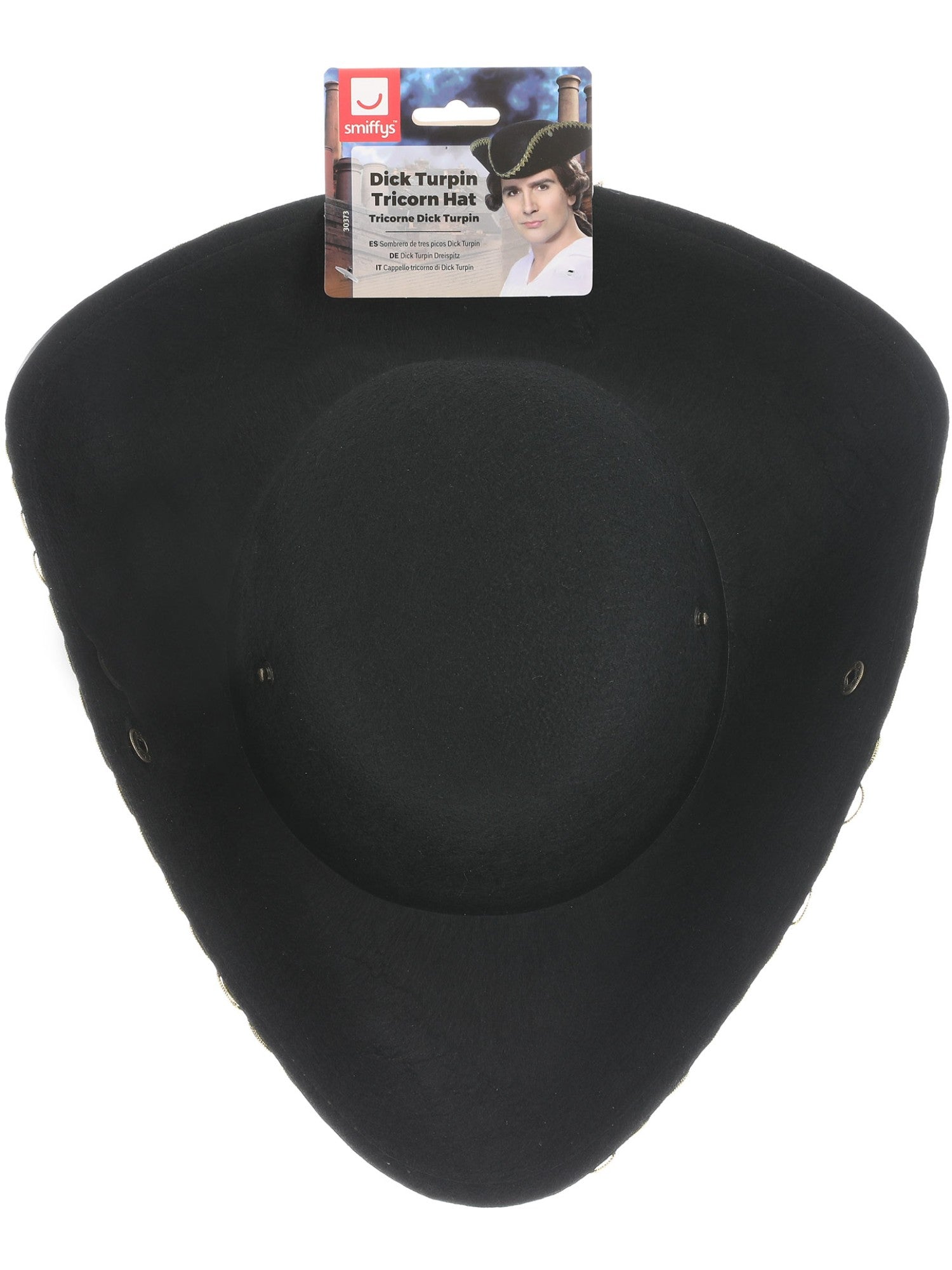 smiffys-fever-dick-turpin-dreispitz-hut-schwarz-mit-gold image 2