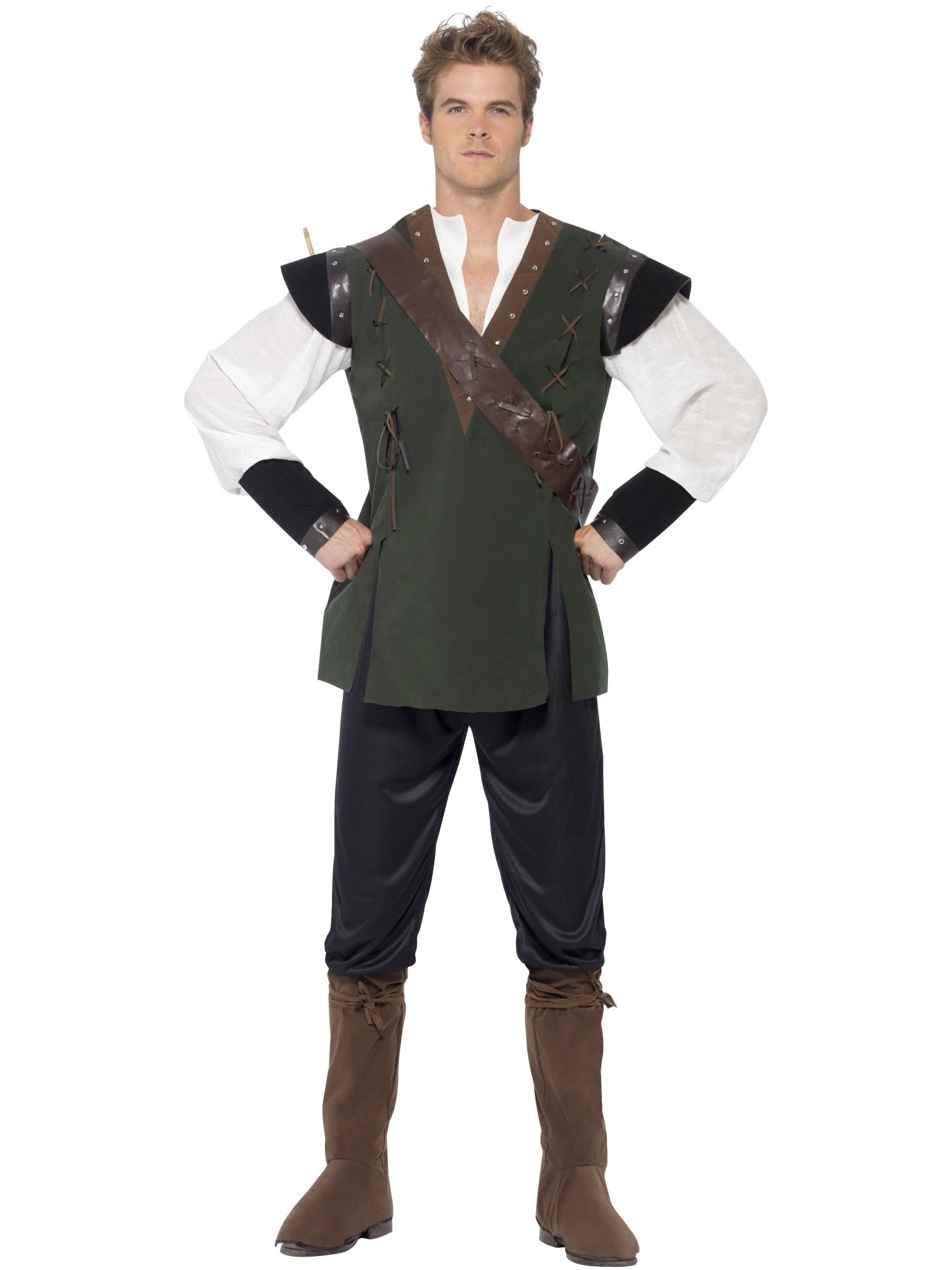 smiffys-fever-robin-hood-herrenkost-m-gr-m-gr-n-5-tlg image 1