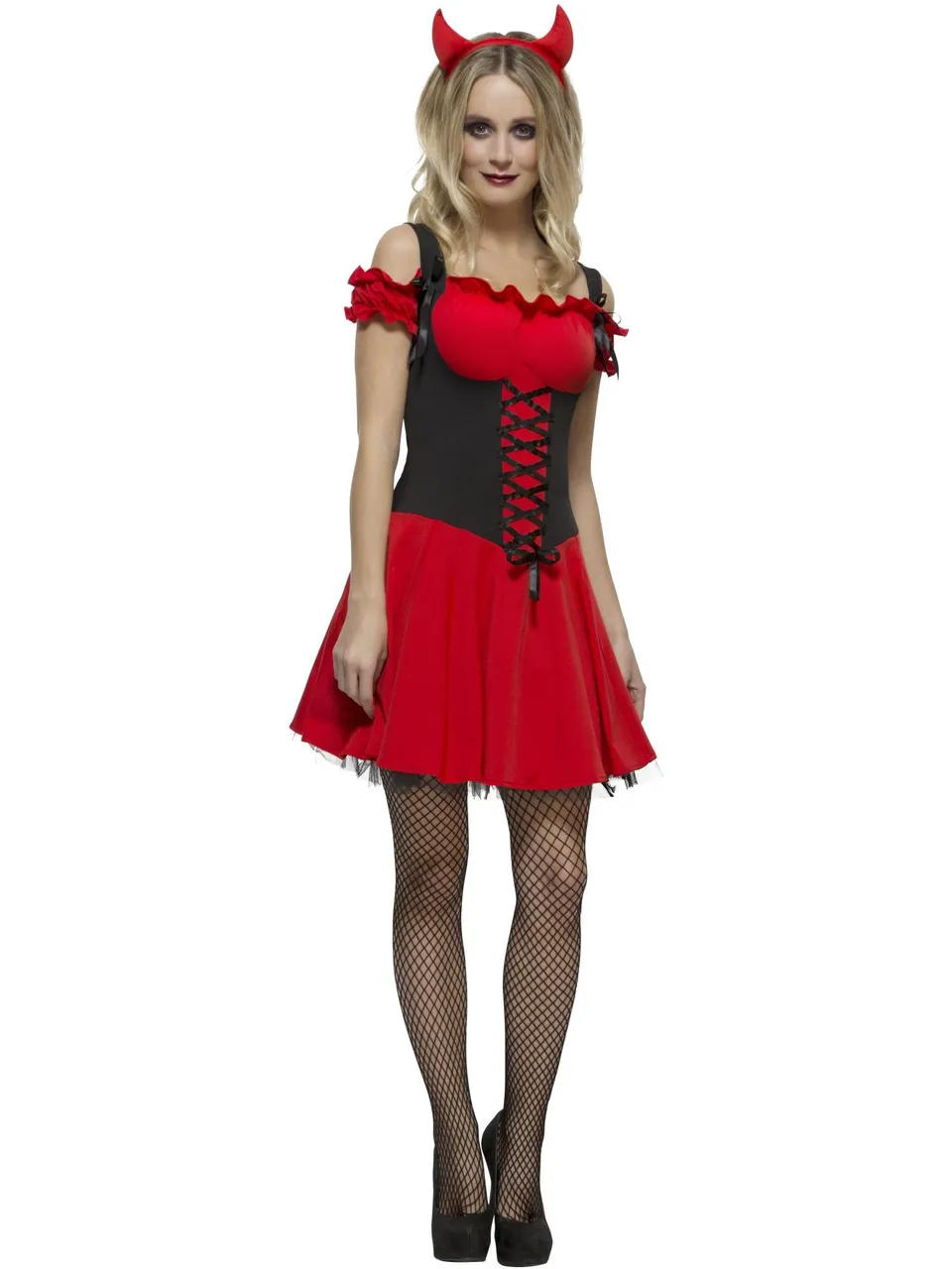 smiffys-fever-devil-kost-m-rot-damen-h-rner image 1