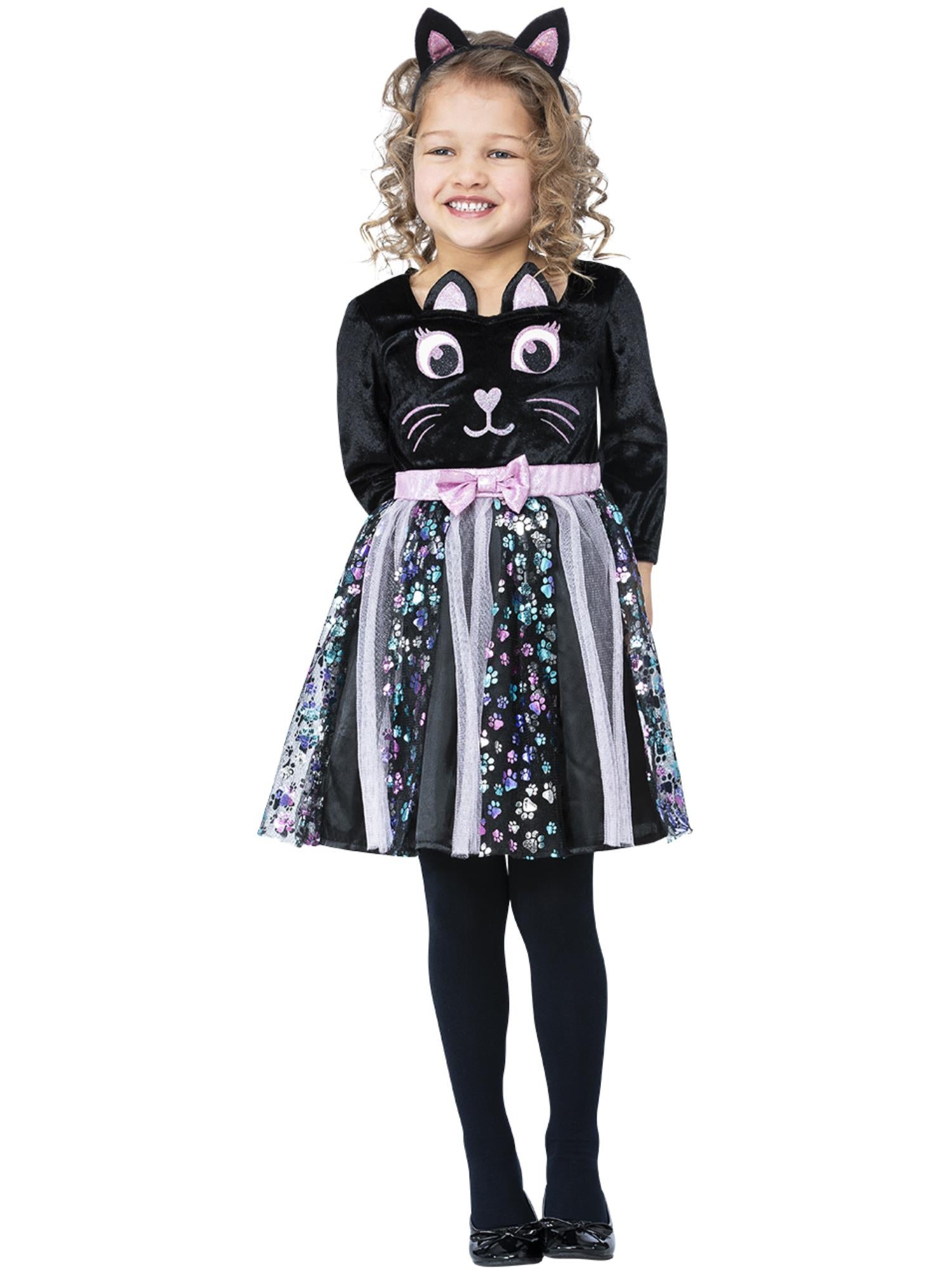 smiffys-fever-katze-kost-m-kleid-schwarz-gr-s-4-6-jahre image 1