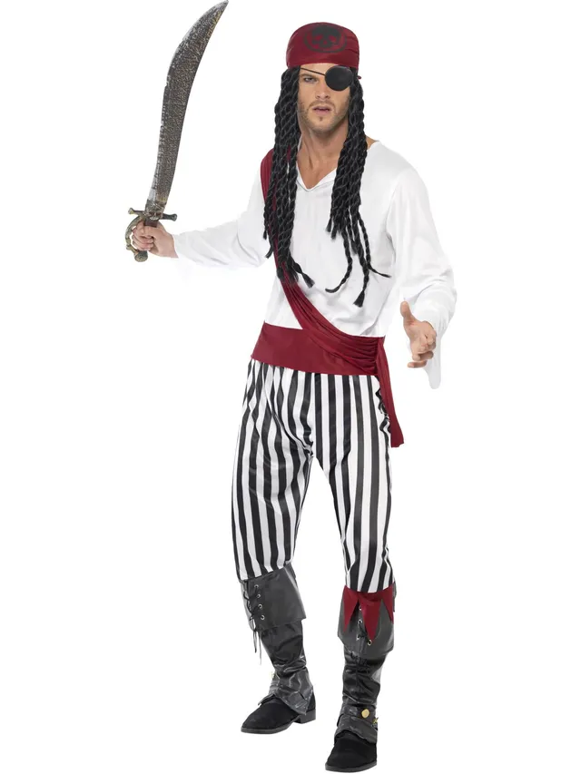 smiffys-fever-piratenkost-m-herren-m-4-teilig-schwarz-wei image 1