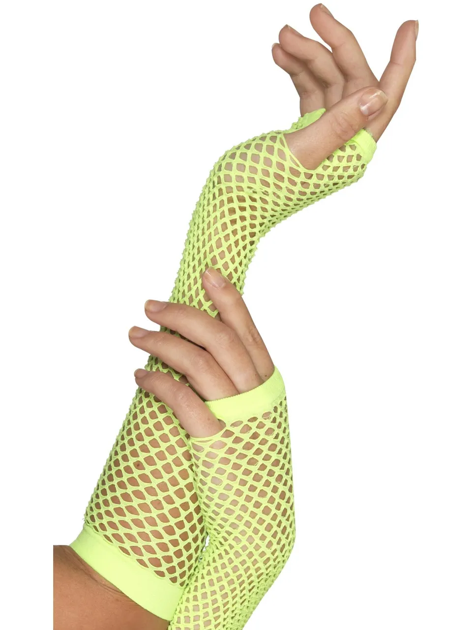 smiffys-fever-fishnet-handschuhe-damen-neongr-n-lang image 1