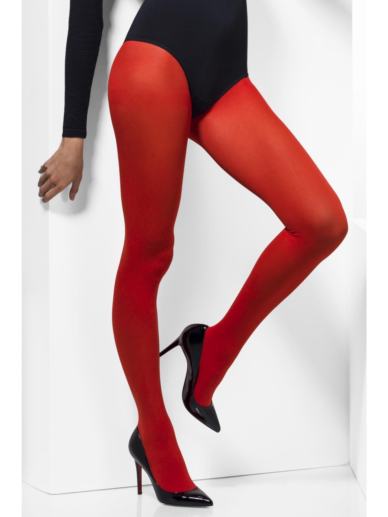 smiffys-fever-opaque-strumpfhose-damen-rot image 2