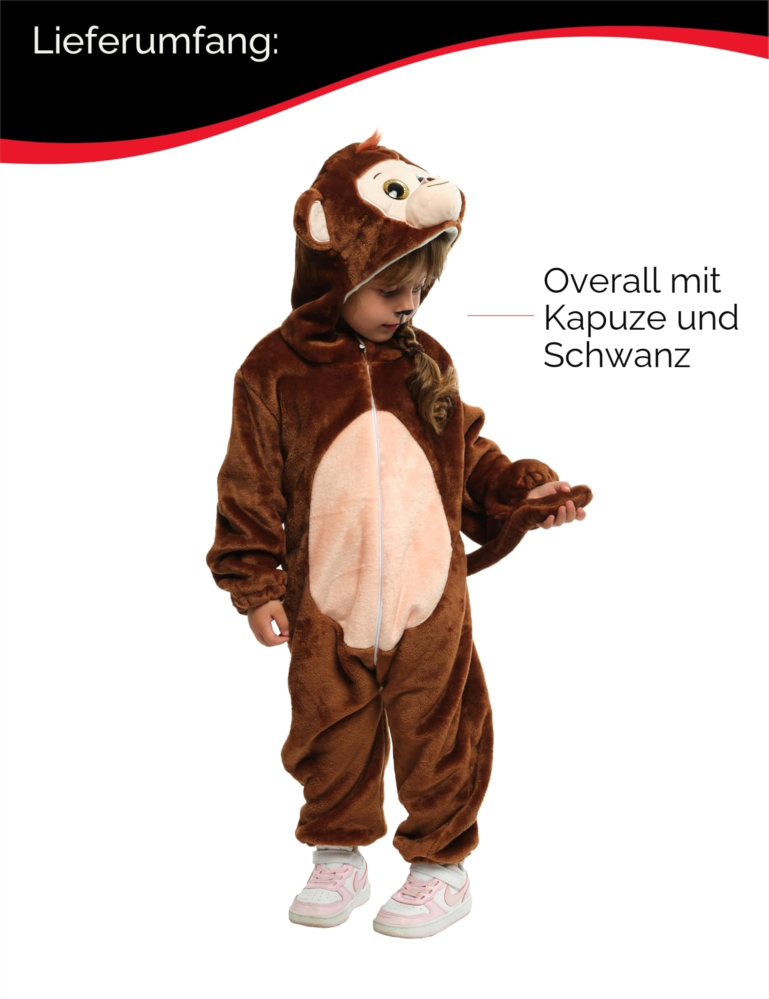 rubie-s-deluxe-affe-kost-m-kinder-overall-braun-m image 3