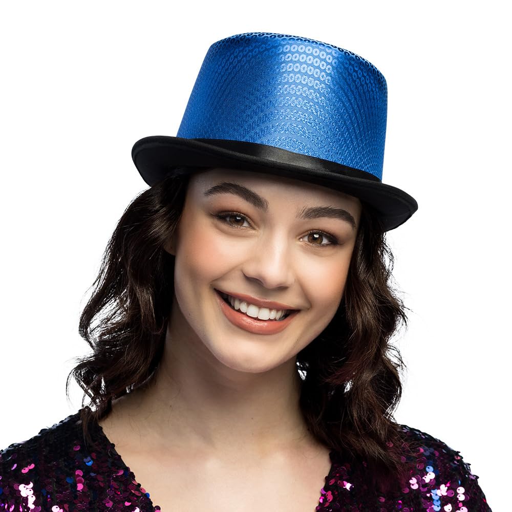 boland-caprice-zylinder-hut-blau-gl-nzend-f-r-karneval image 3
