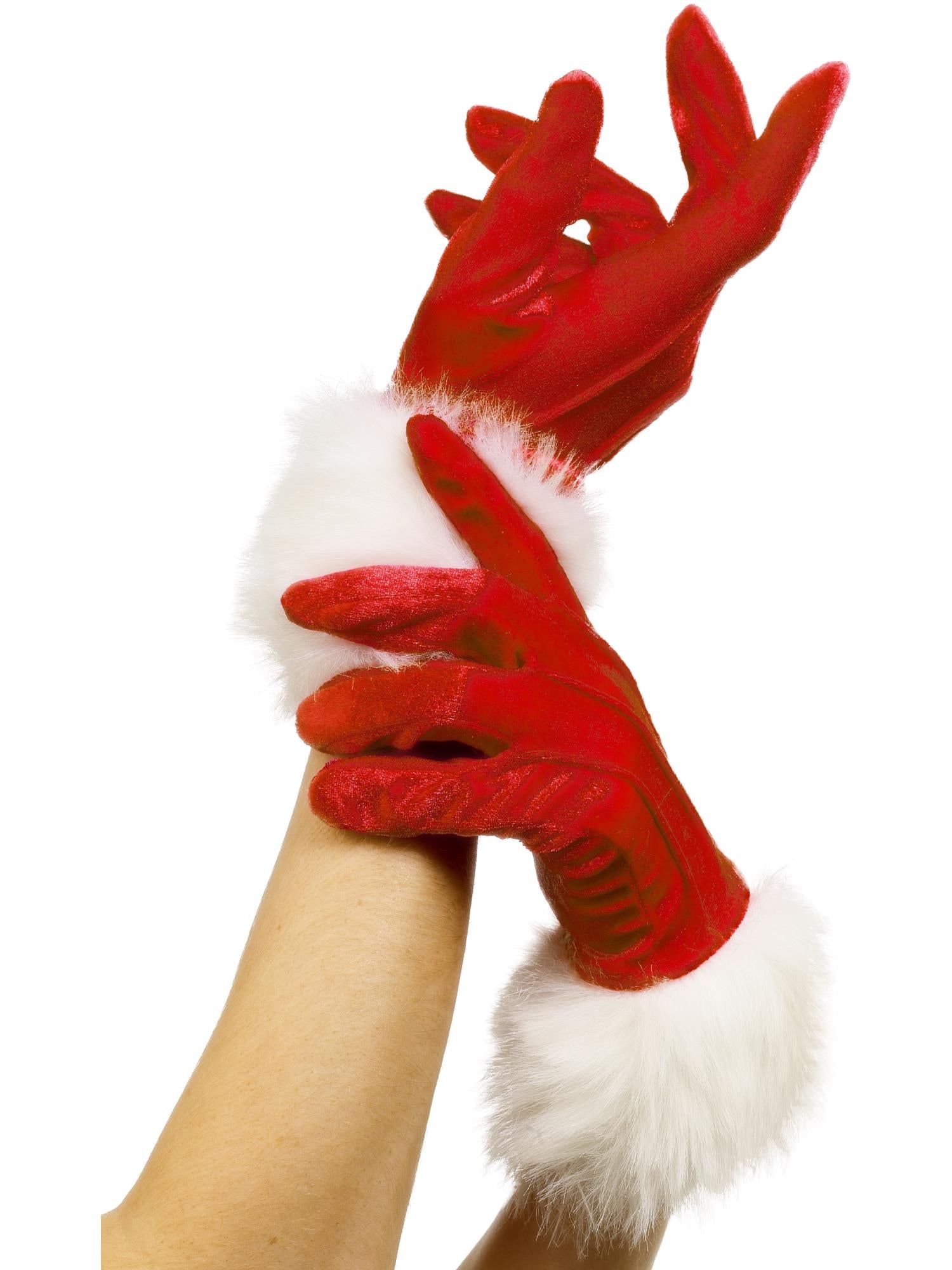 smiffys-fever-weihnachtshandschuhe-rot-wei-mit-pl-schbund image 1