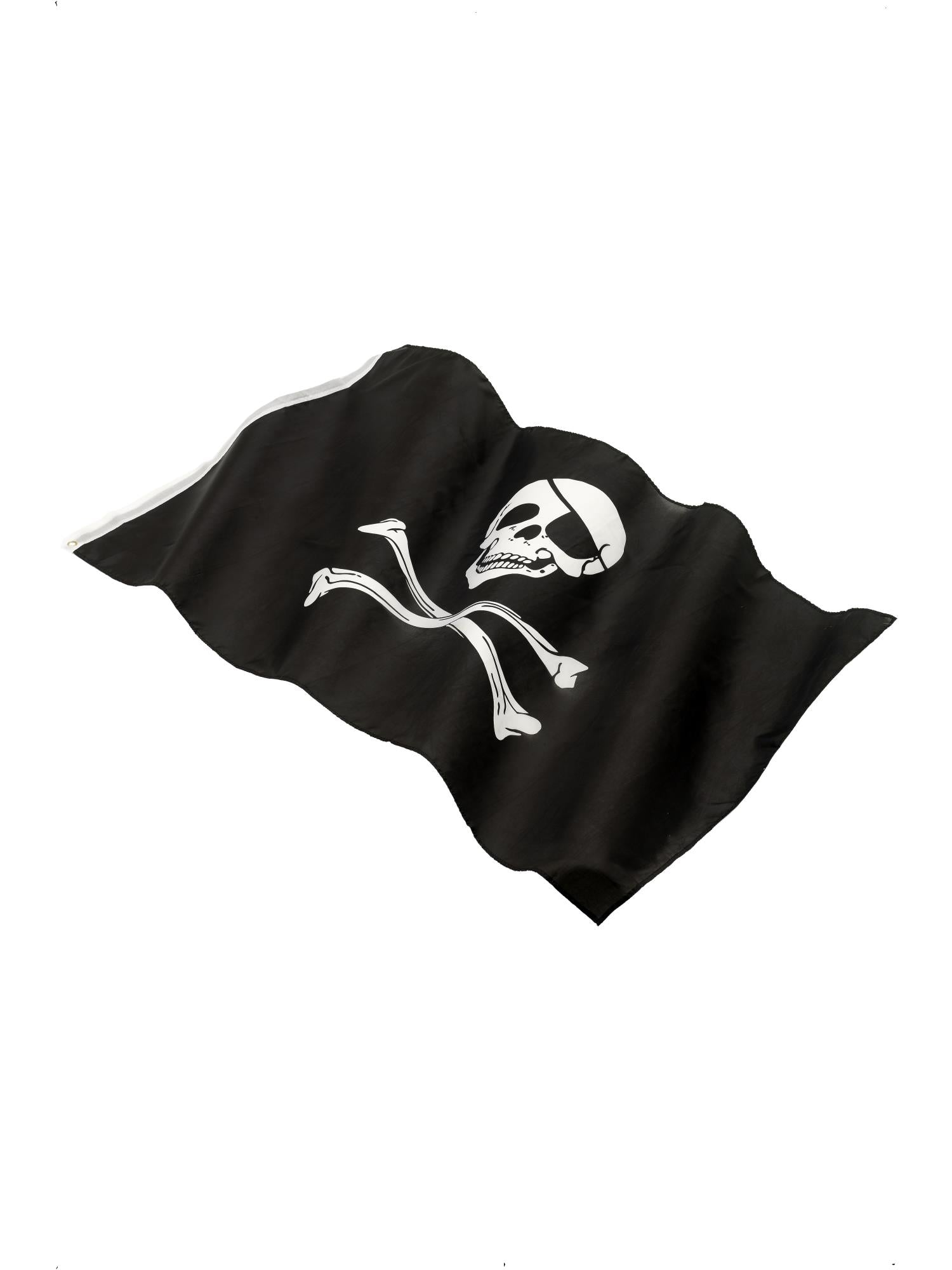 smiffys-fever-piratenflagge-totenkopf-152x91-cm-schwarz image 1