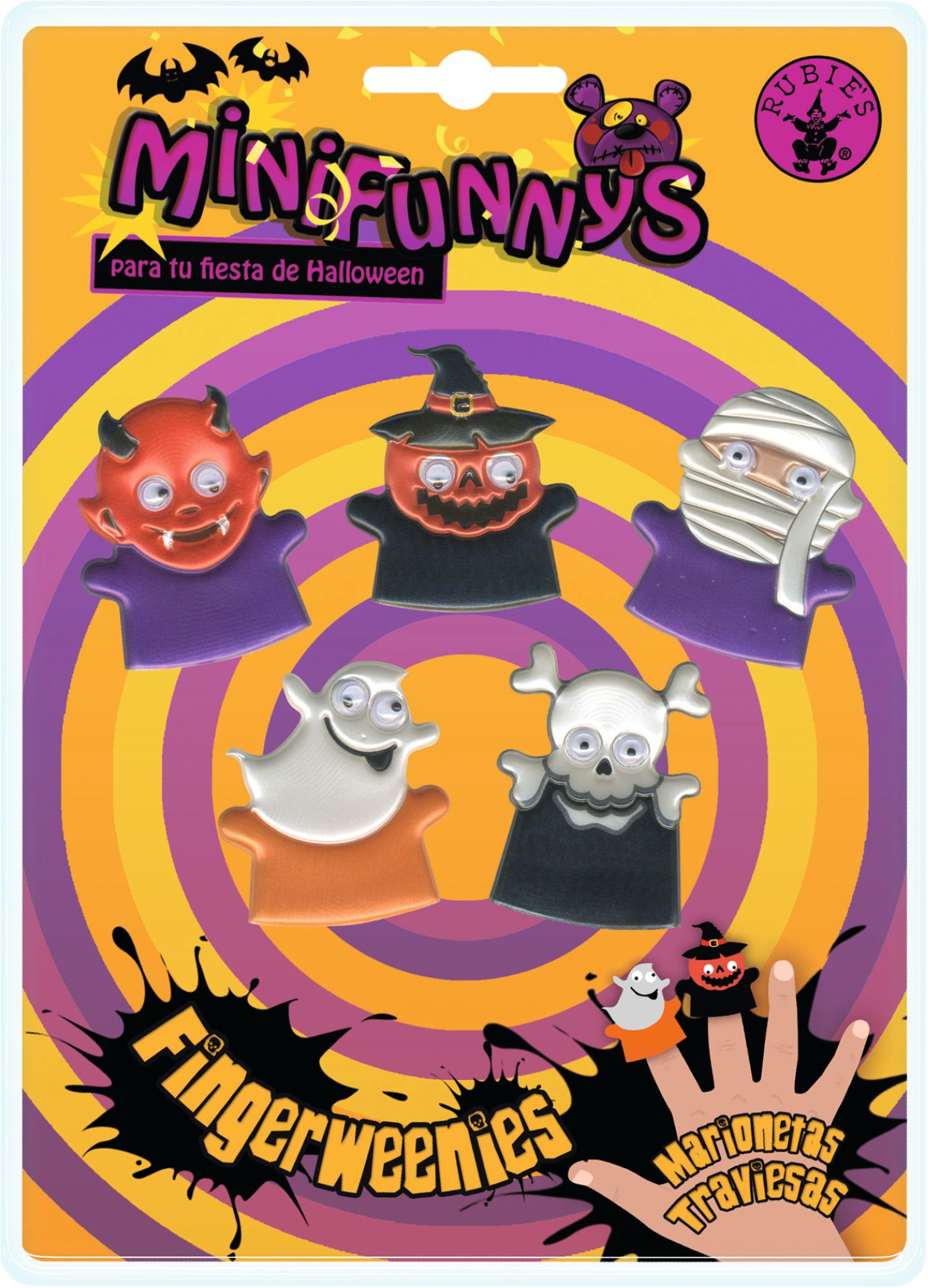 rubies-halloween-fingerpuppen-6er-set-grusel-figuren-mini image 2