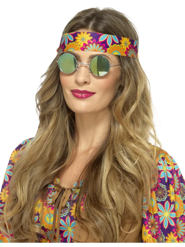 smiffys-fever-hippie-brille-rund-verspiegelt-gr-n-blau image 1