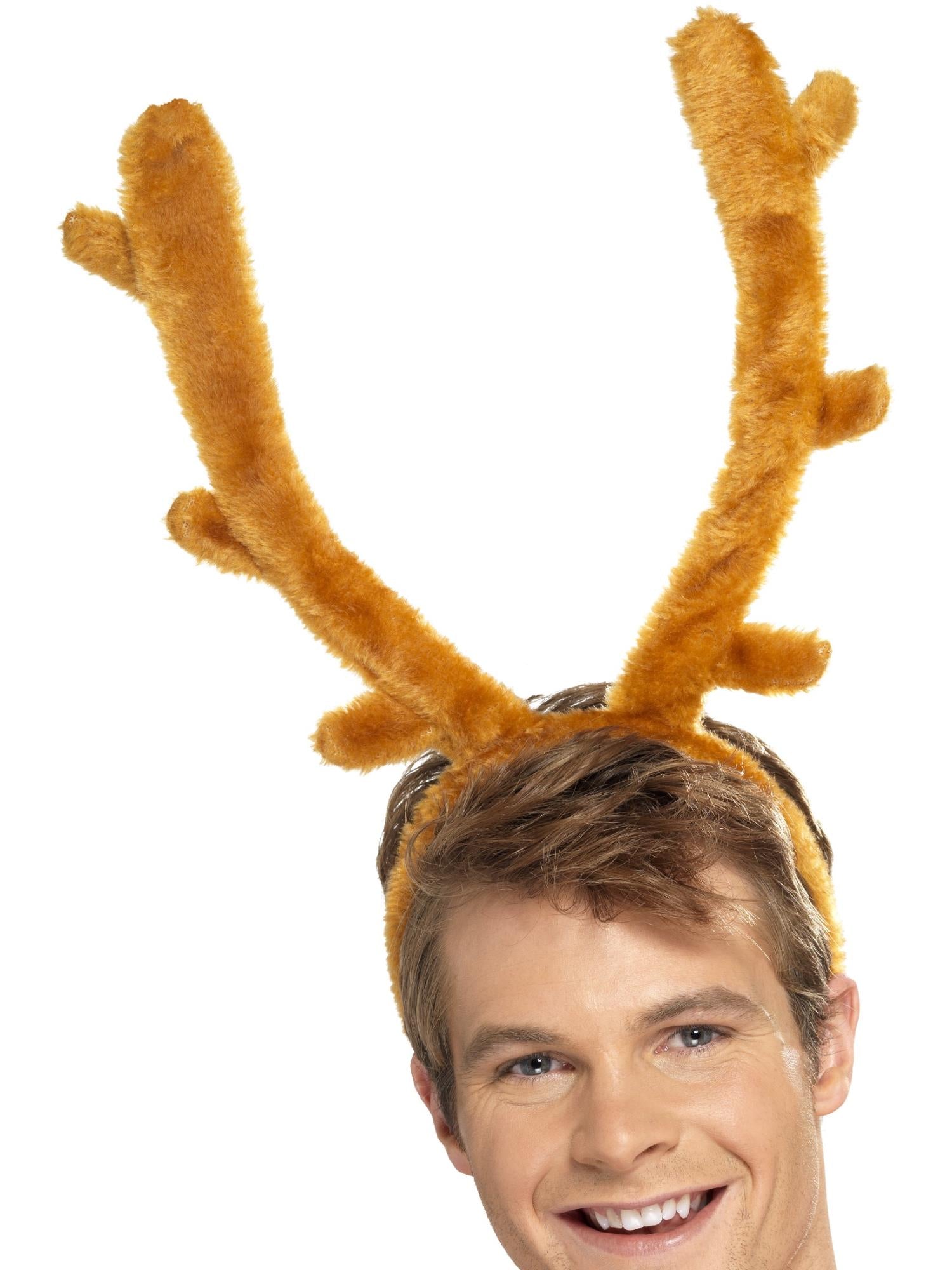 smiffys-fever-stag-night-horns-geweih-stirnband-braun image 1