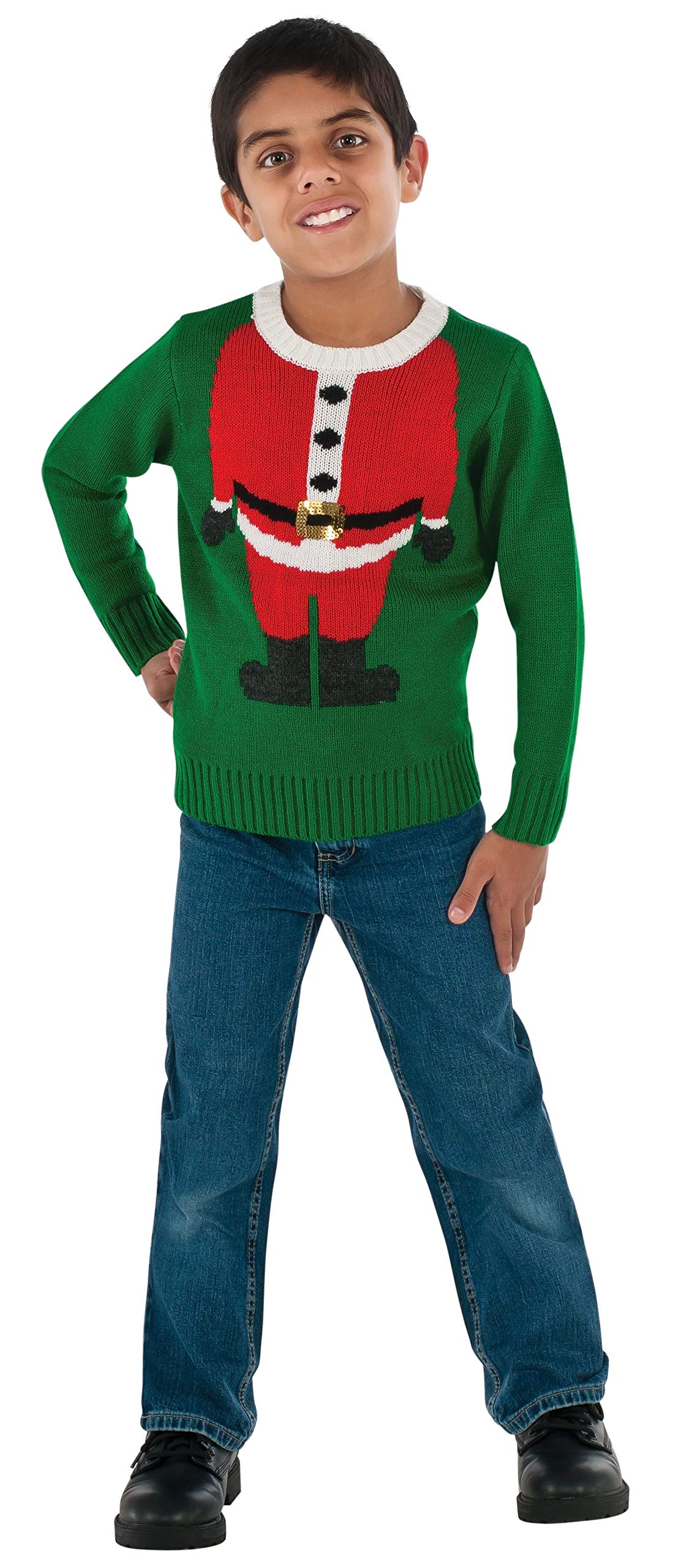 rubie-s-deluxe-santa-head-ugly-christmas-sweater-kost-m-s image 1
