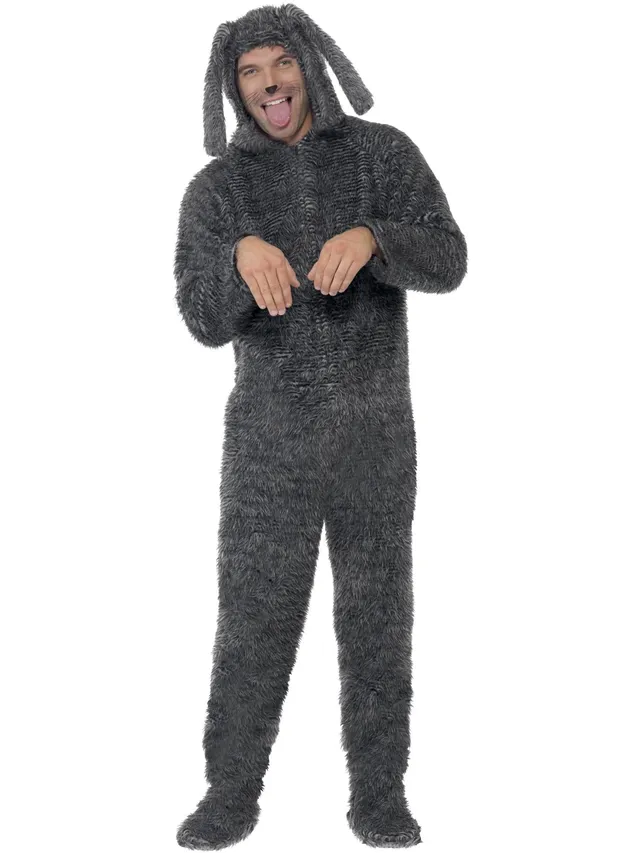 smiffys-fever-fluffy-hundekost-m-grau-overall-gr-m-l image 1