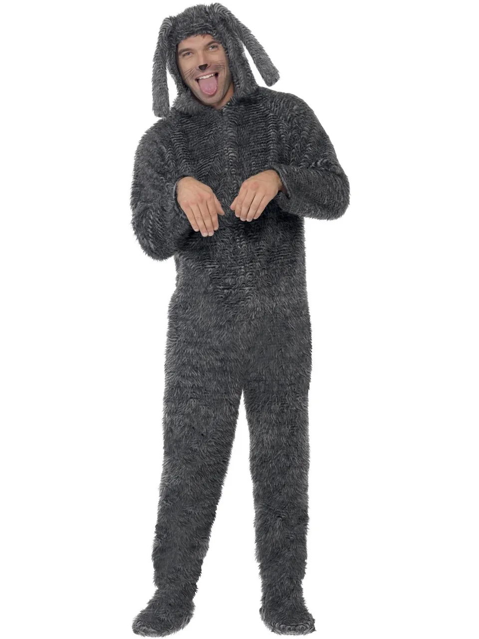 smiffys-fever-fluffy-hundekost-m-grau-overall-gr-m-l image 1
