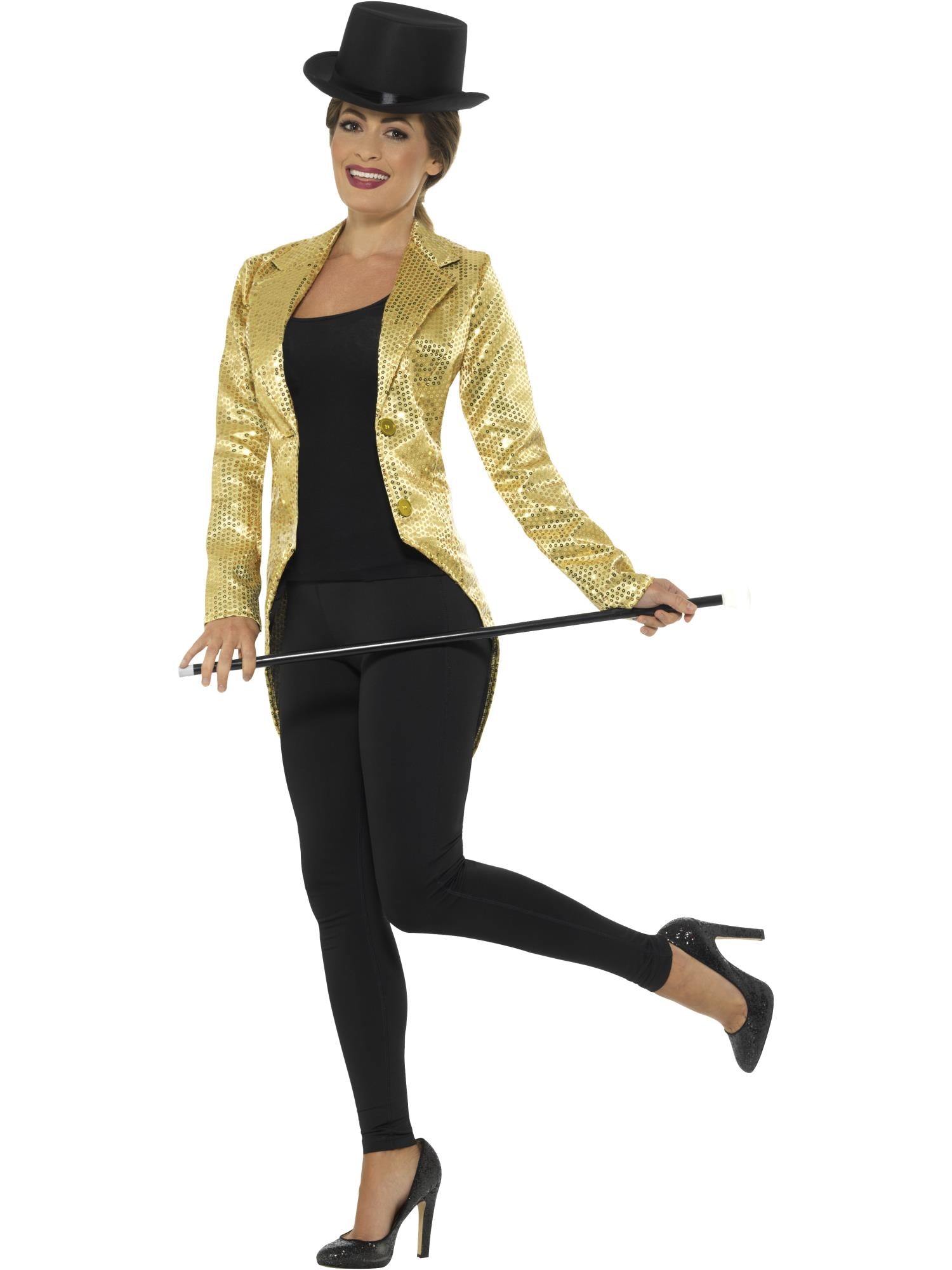 smiffys-fever-pailletten-frack-jacke-damen-gold-s image 4