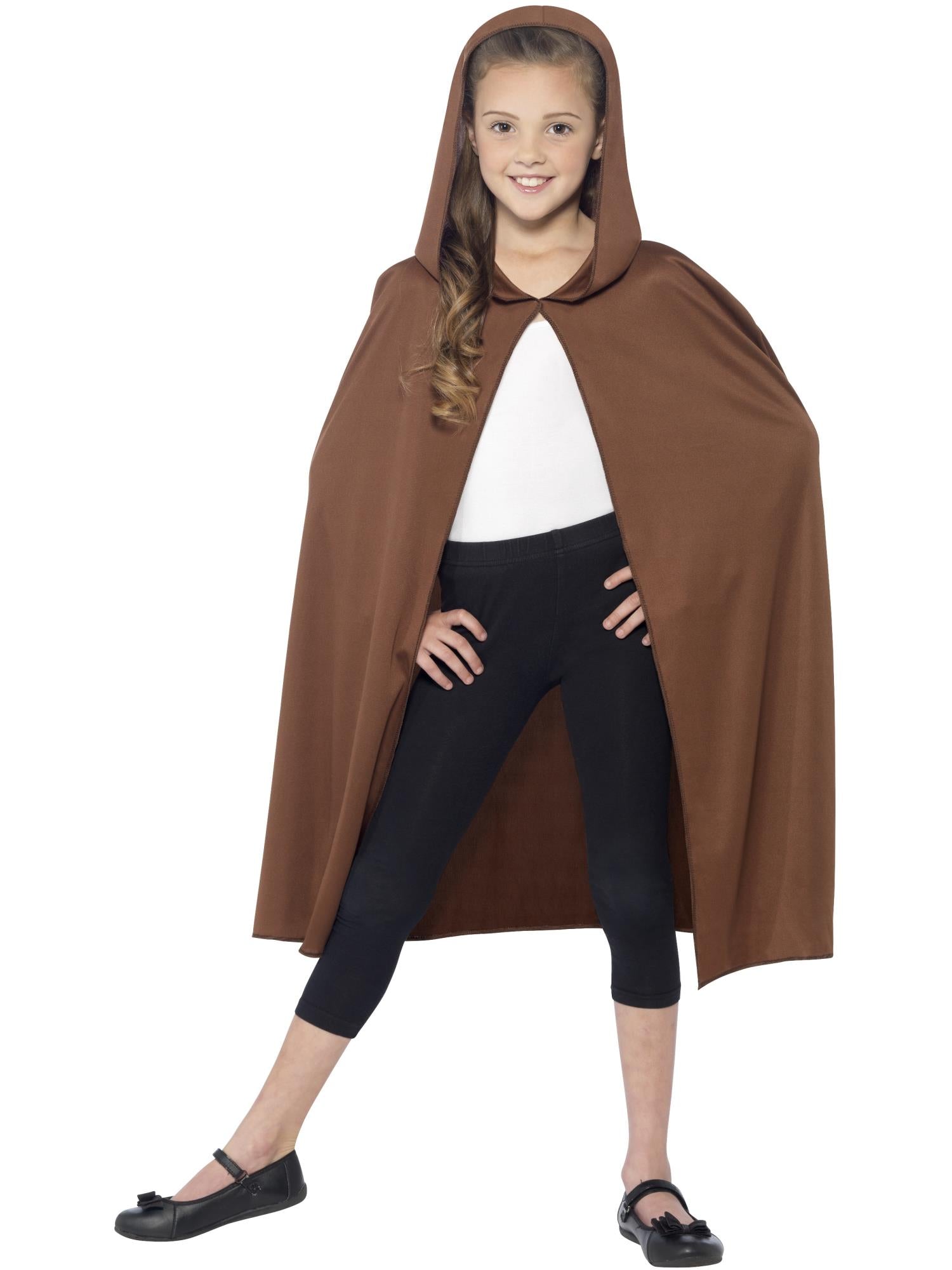 smiffys-fever-kapuzen-umhang-braun-kinder-cape image 2