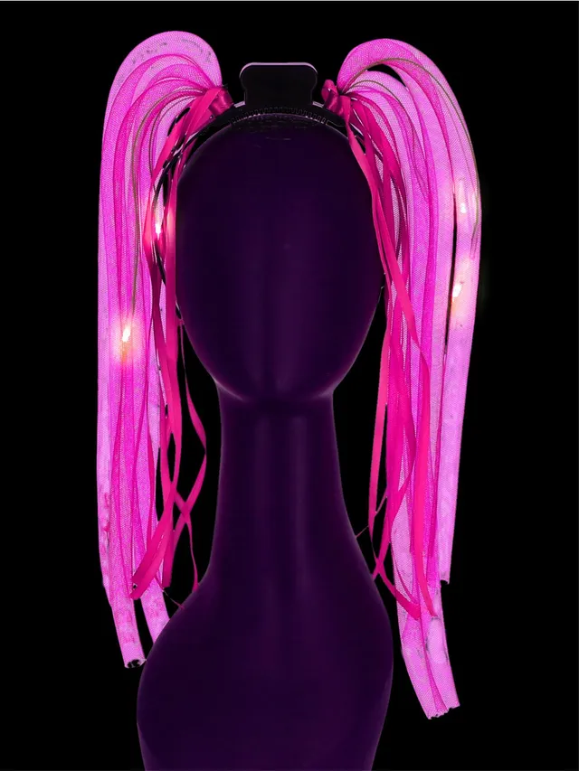 smiffys-time4fun-led-spaghetti-stirnband-pink-leuchtend image 1