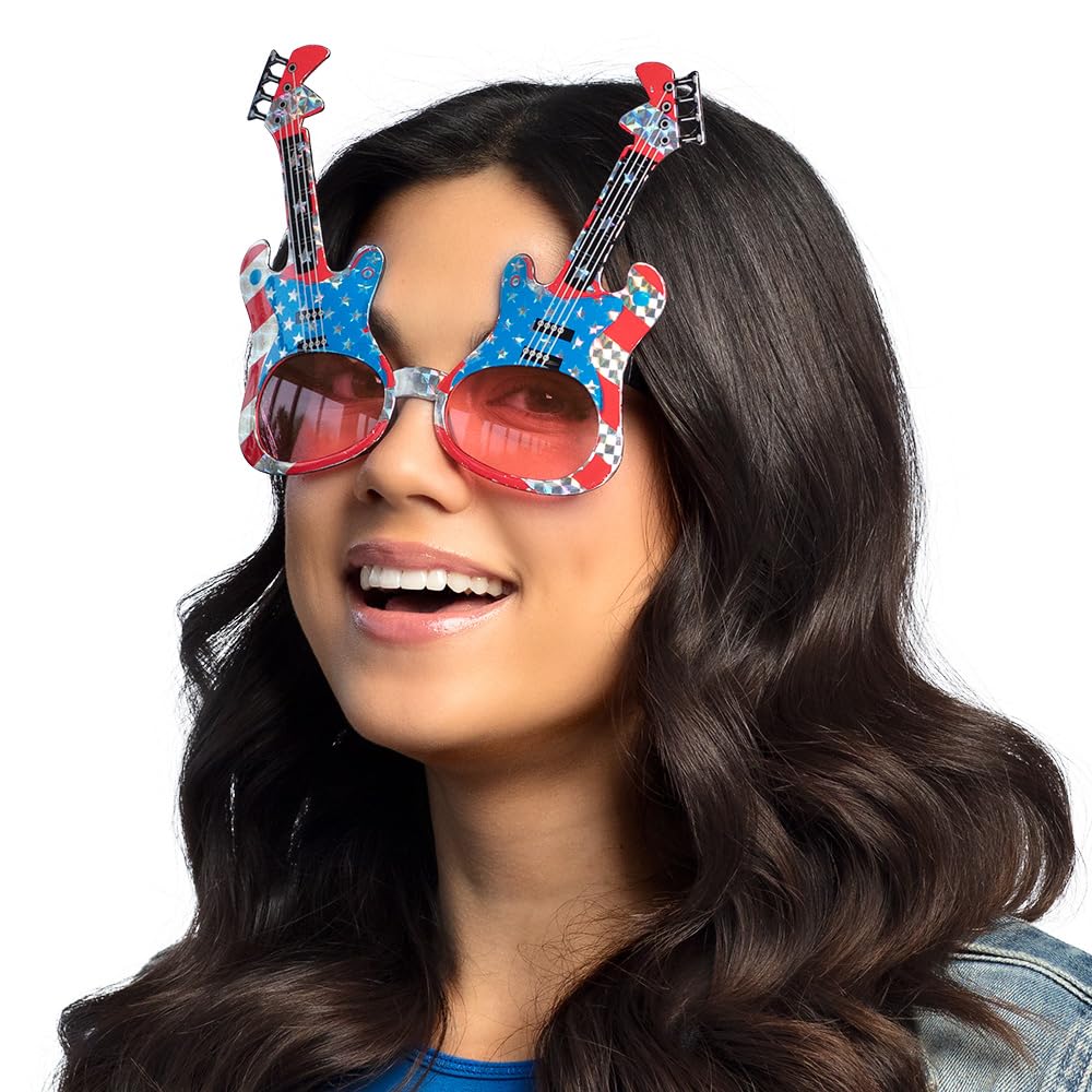 boland-usa-gitarre-partybrille-rot-stars-and-stripes image 1