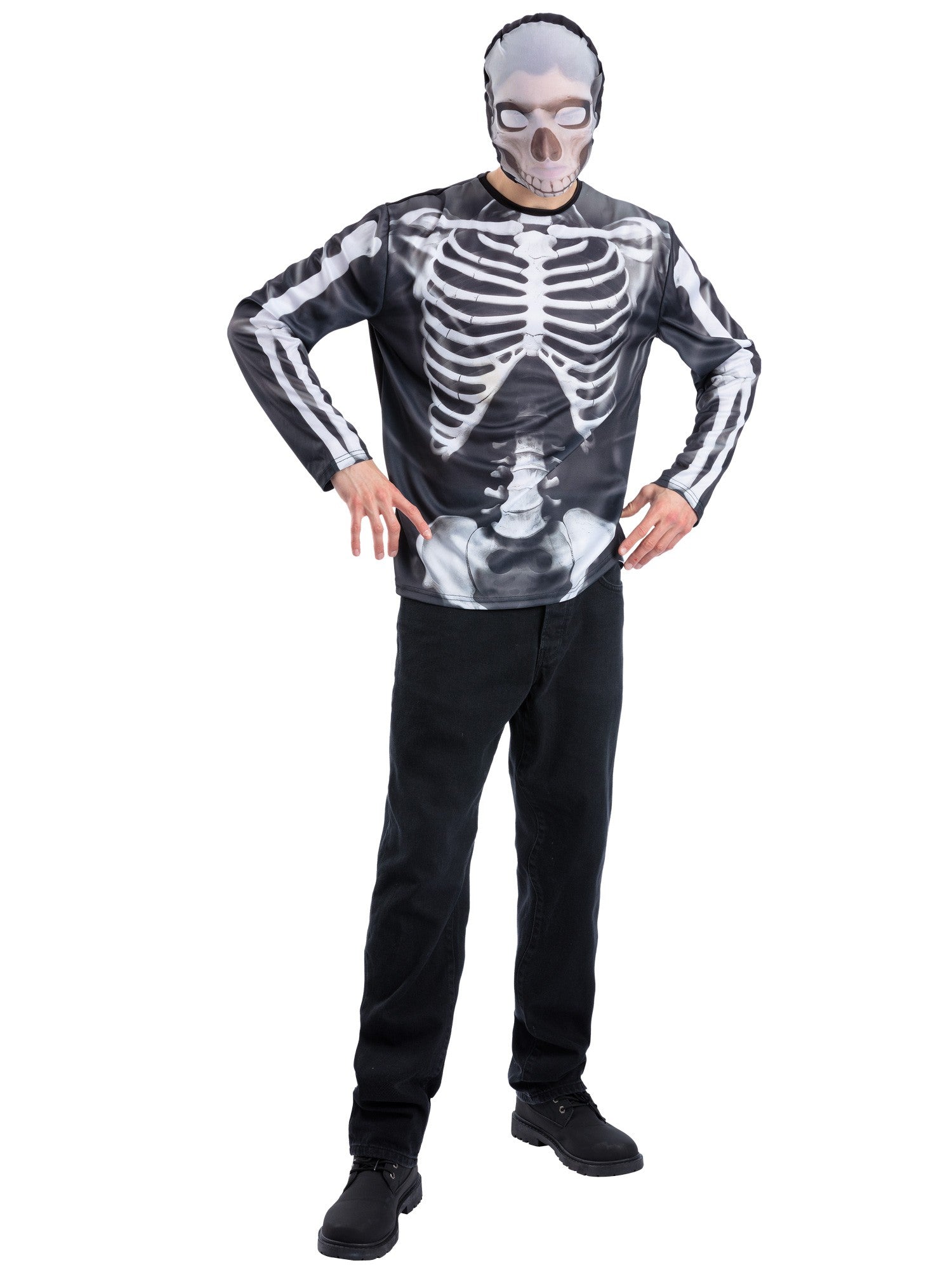 smiffys-fever-skelett-kost-m-herren-oberteil-maske-m-xl image 2