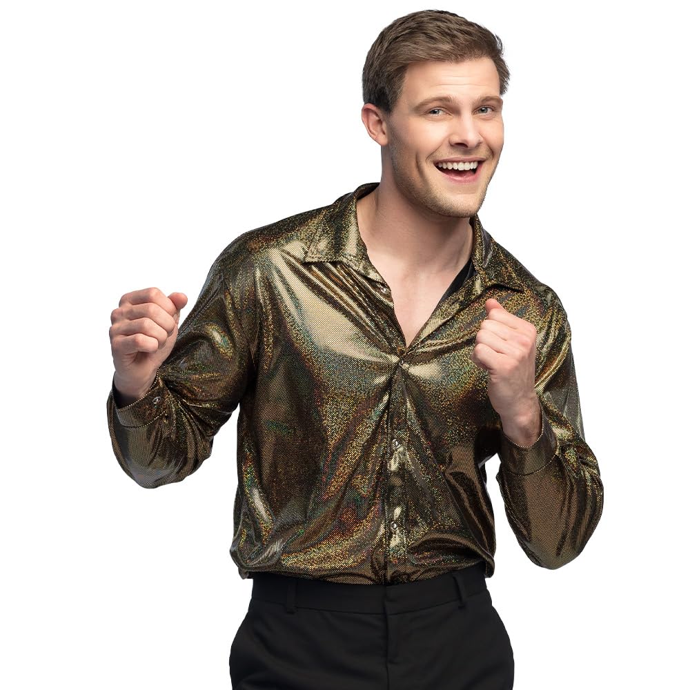 boland-shirt-shiny-discohemd-herren-gold-m-gl-nzend image 1
