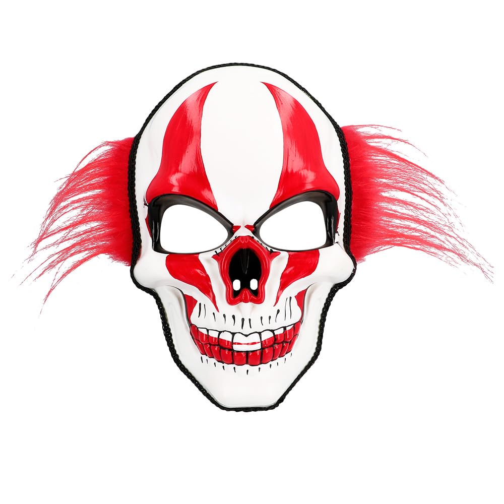 boland-72369-horror-clown-maske-mit-haaren-rot-wei image 2