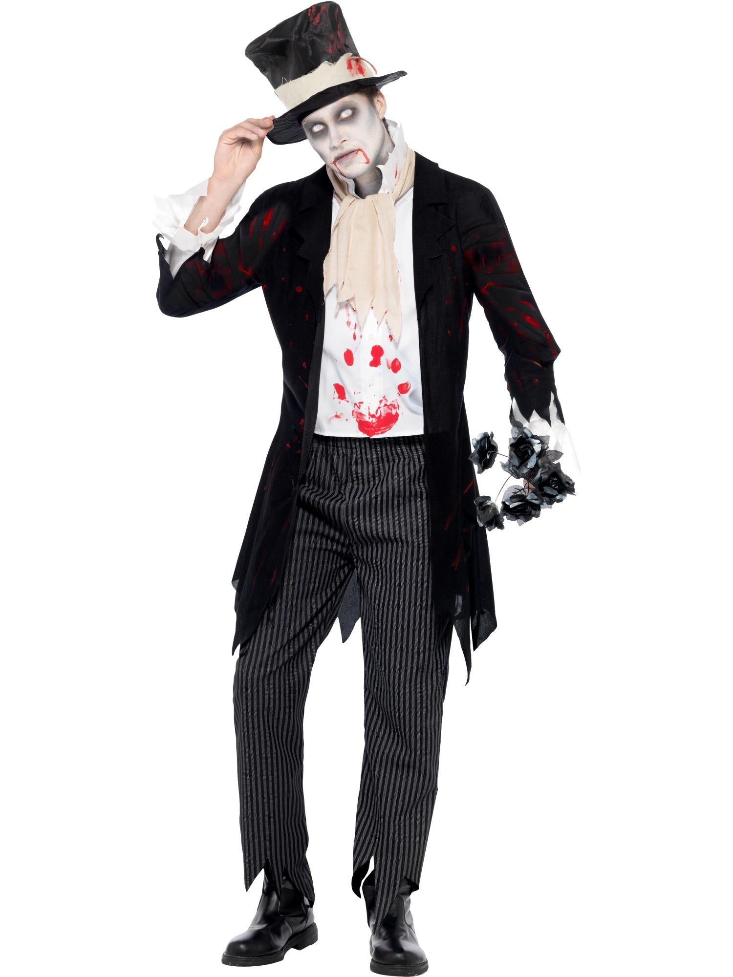 smiffys-fever-zombie-groom-kost-m-herren-m-schwarz image 4