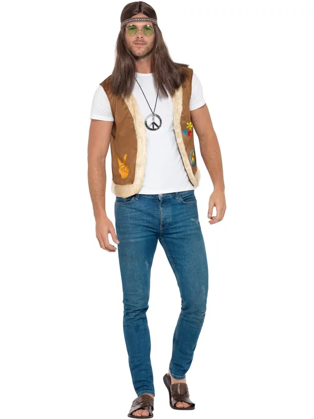 smiffys-fever-hippie-weste-braun-unisex-m-peace image 1