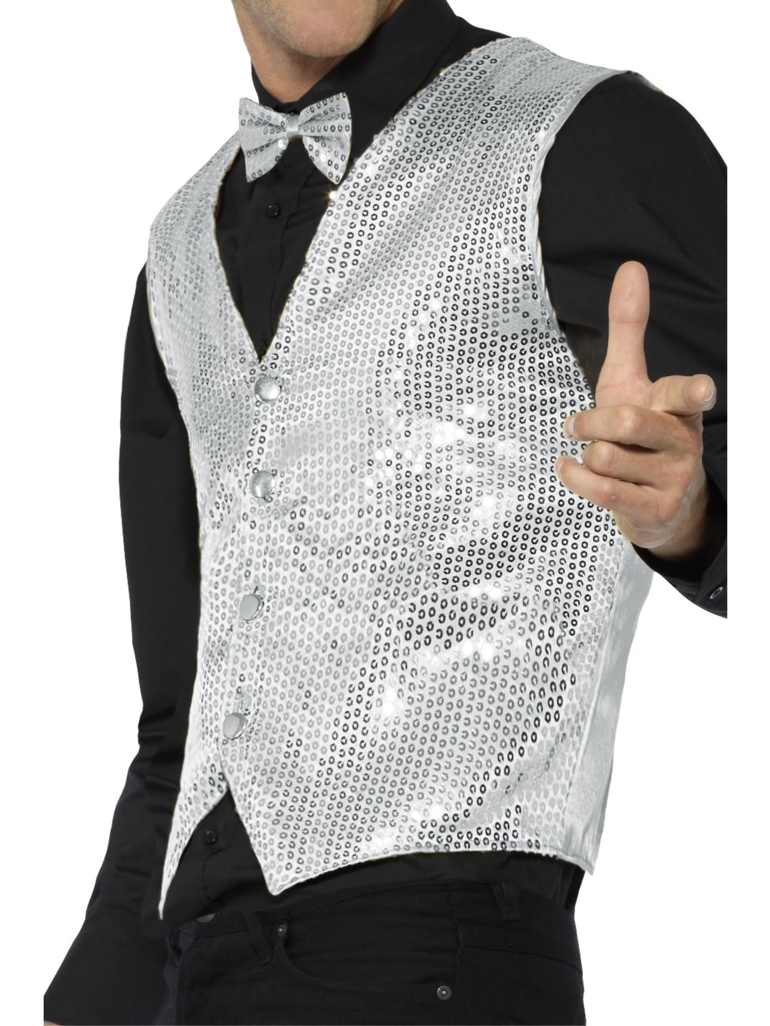 smiffys-fever-paillettenweste-silber-herren-gr-e-m image 3