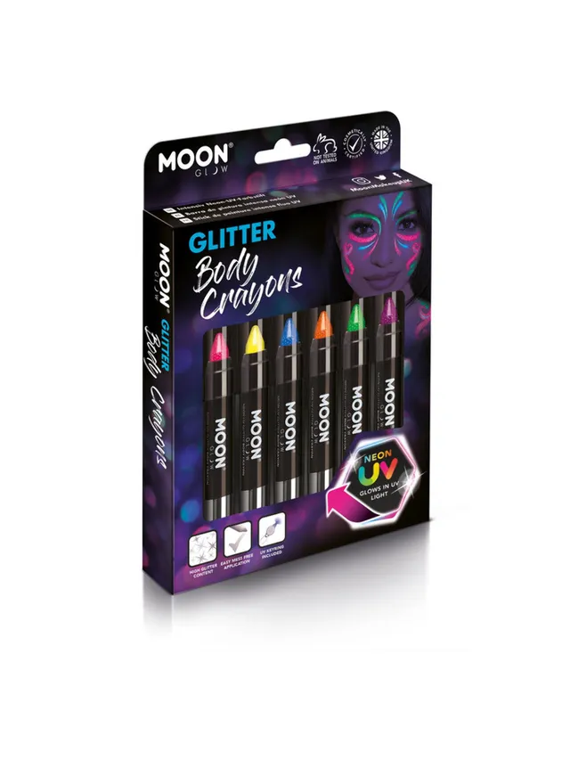 smiffys-makeup-fx-moon-glow-uv-glitzer-schminkstifte-6er-set image 1