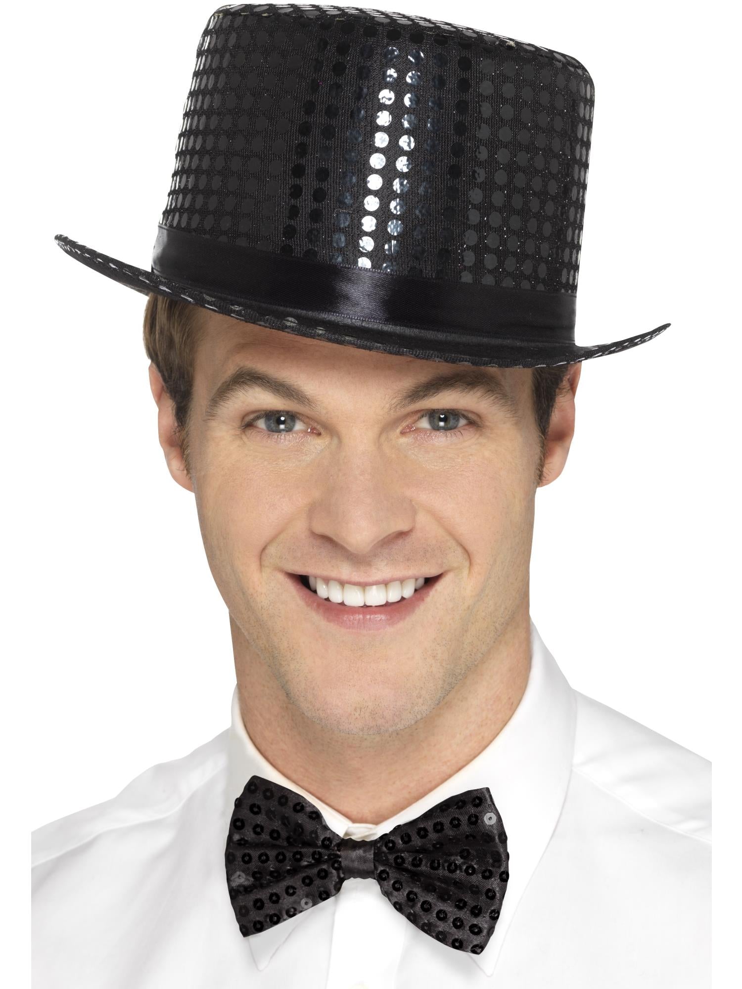 smiffys-fever-sequin-zylinder-schwarz-einheitsgr-e-glitzer image 1