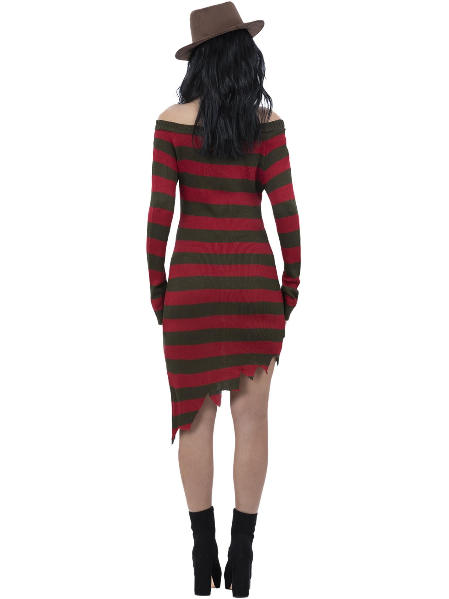 smiffys-fever-freddy-krueger-kost-m-damenkleid-rot-gr-n image 2