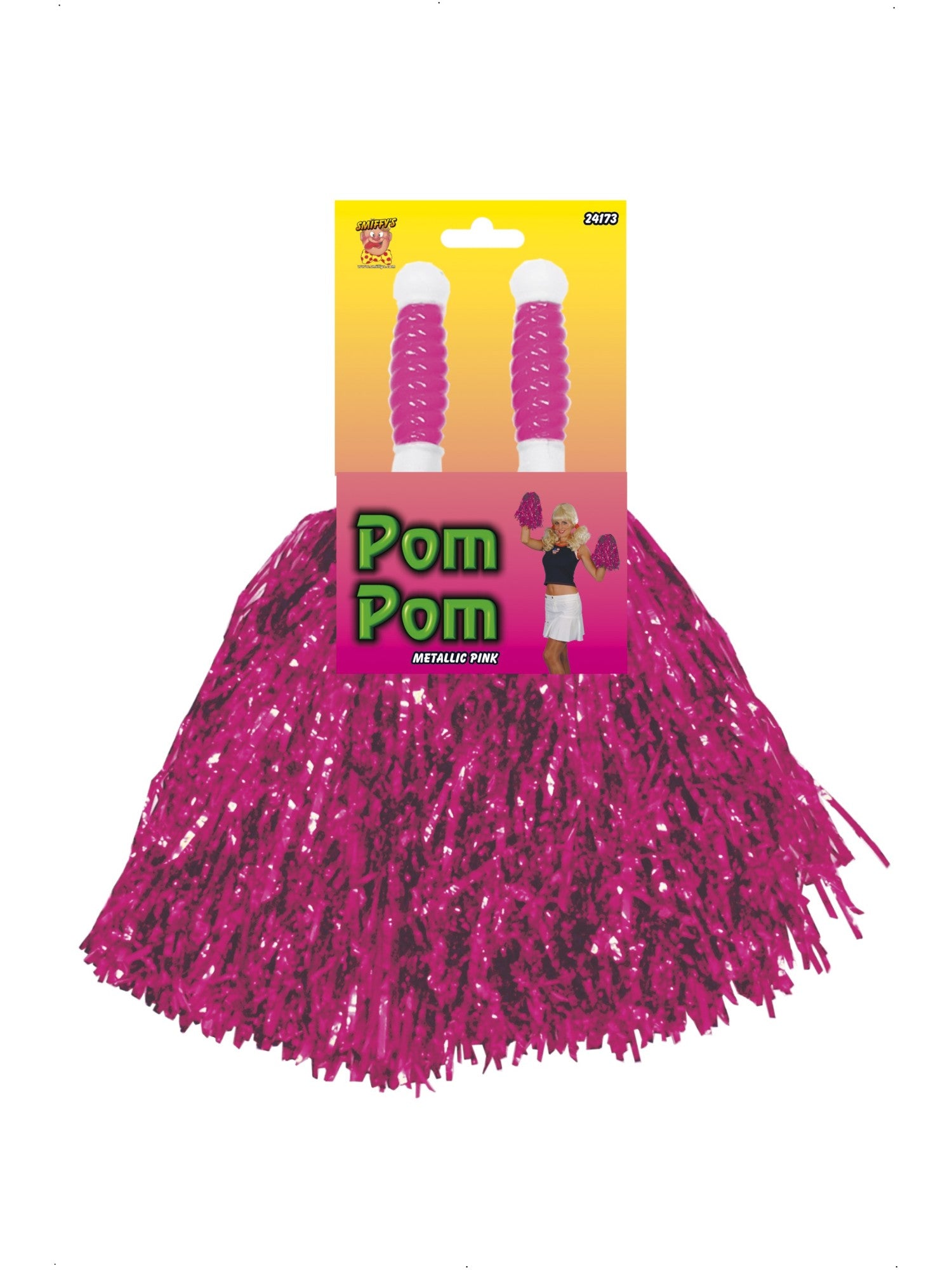 smiffys-fever-pompons-metallic-pink-paar-cheerleader image 2