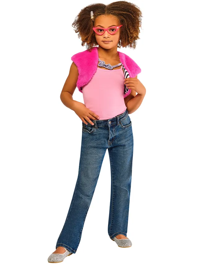 rubies-barbie-fellweste-brille-set-rosa-5-8-jahre image 1