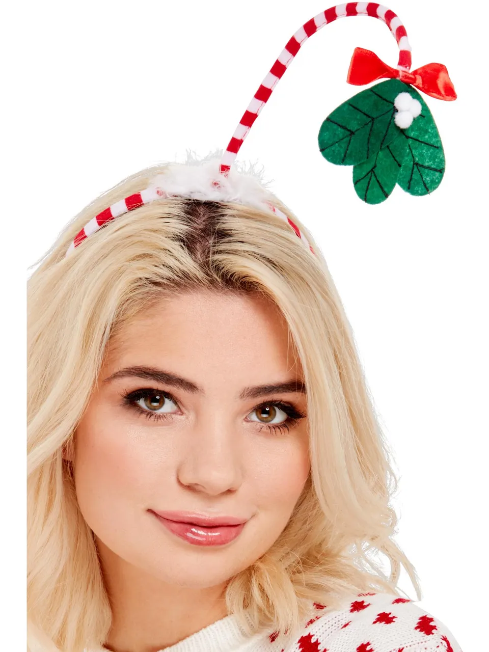 smiffys-fever-mistletoe-haarreif-rot-wei-weihnachten image 1