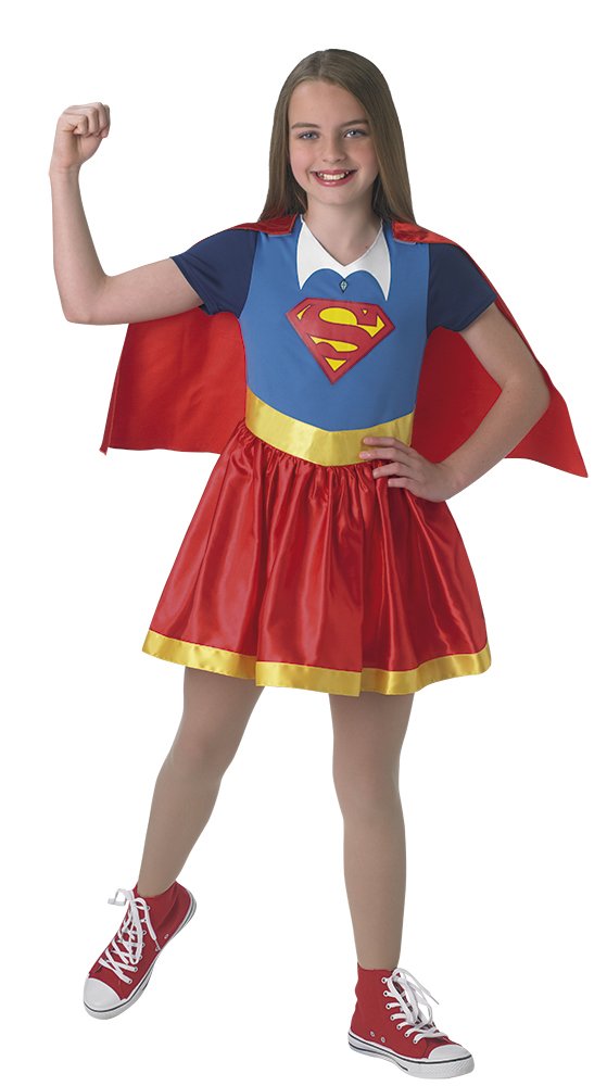 rubie-s-deluxe-supergirl-kost-m-m-dchen-xl-kleid-mit-umhang image 1