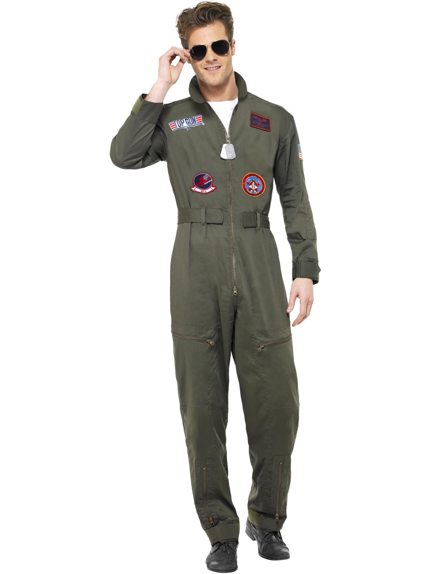 smiffys-fever-top-gun-kost-m-herren-gr-n-overall-m image 4