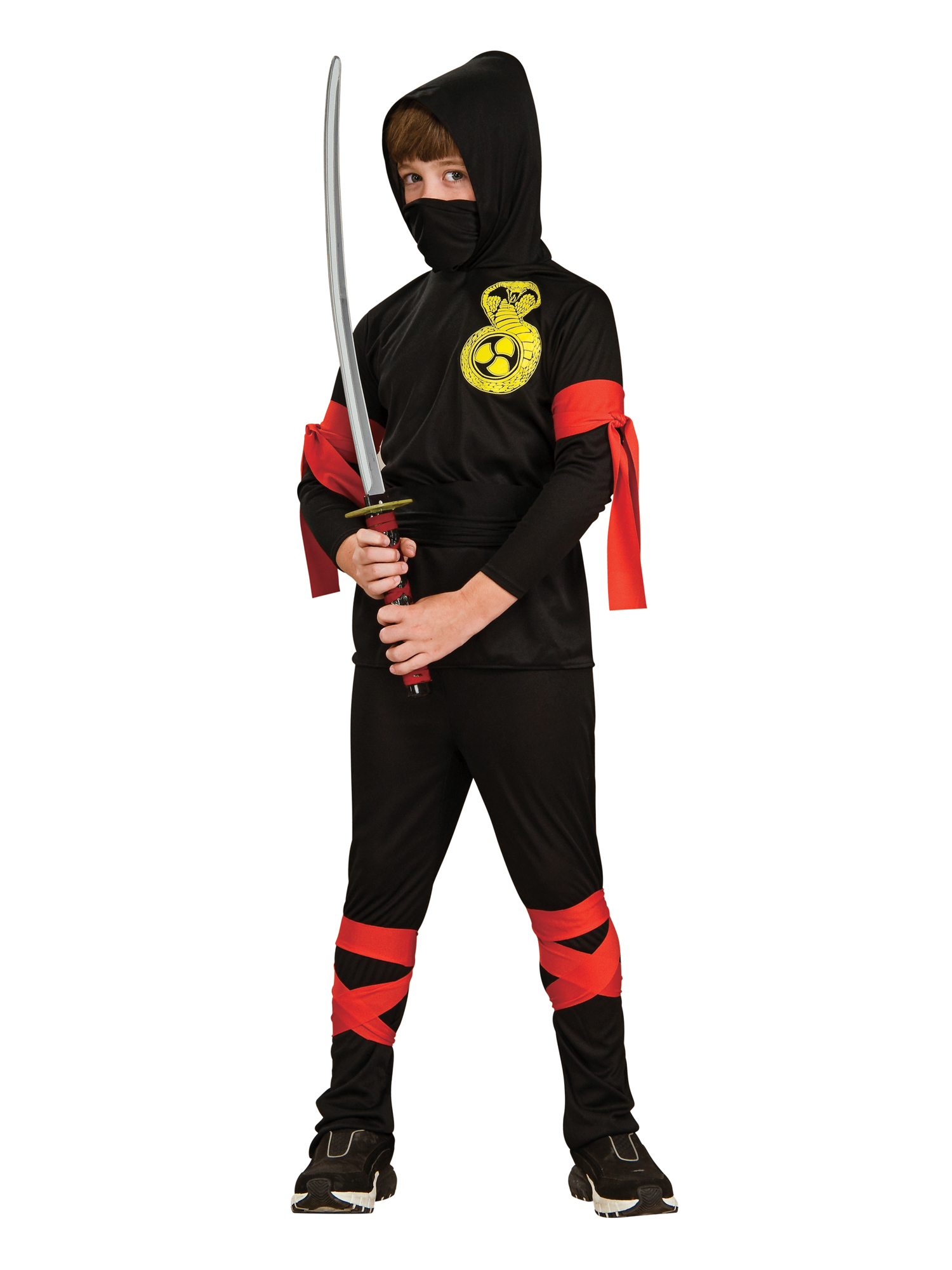 rubies-ninja-schwarz-kost-m-mit-kapuze-und-g-rtel image 2