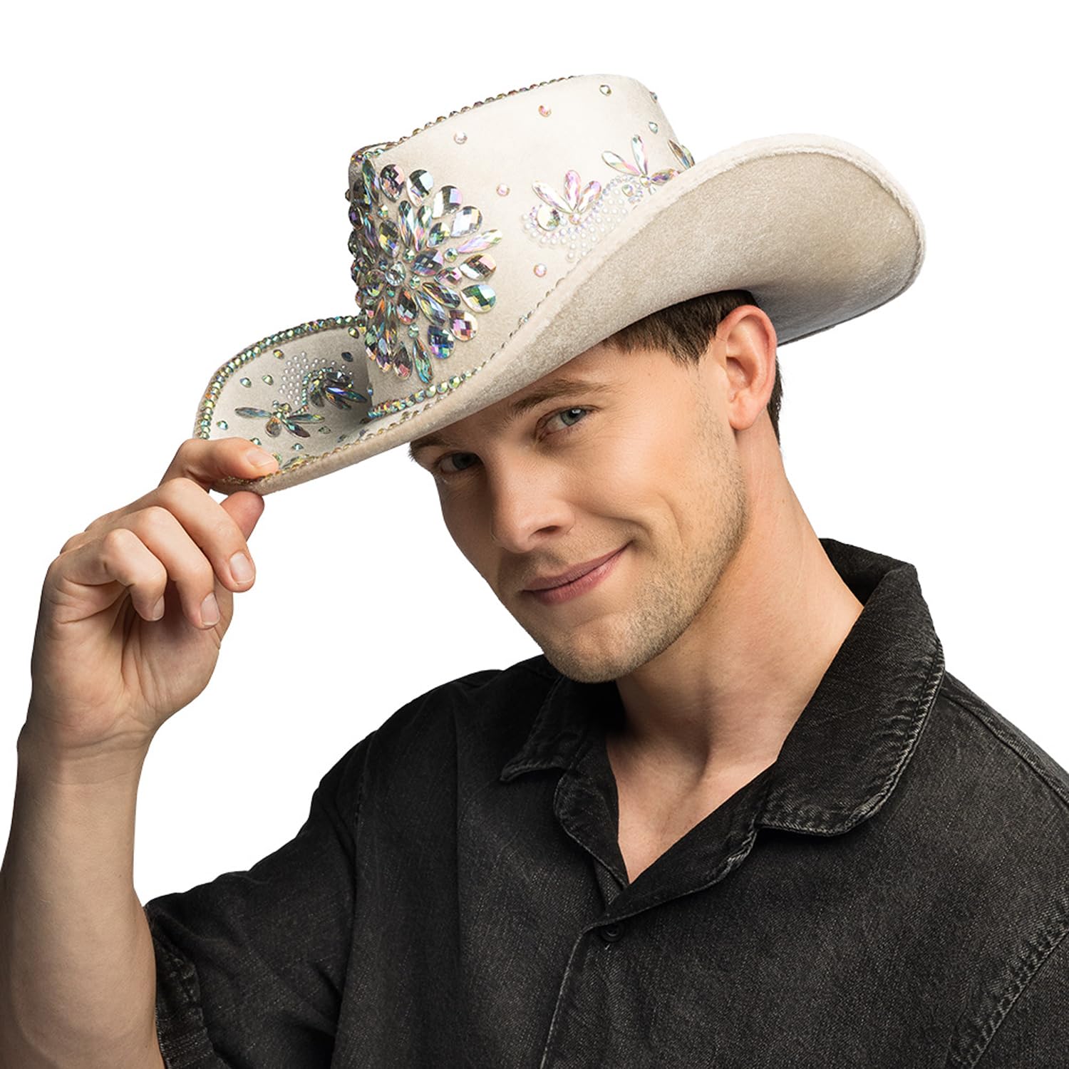 boland-crystal-cowboyhut-strass-beige-59-cm image 1