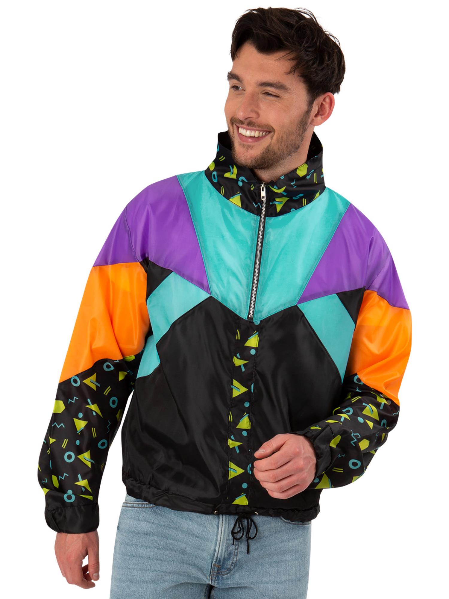 smiffys-fever-80s-windbreaker-jacke-retro-bunt-gr-m-unisex image 1