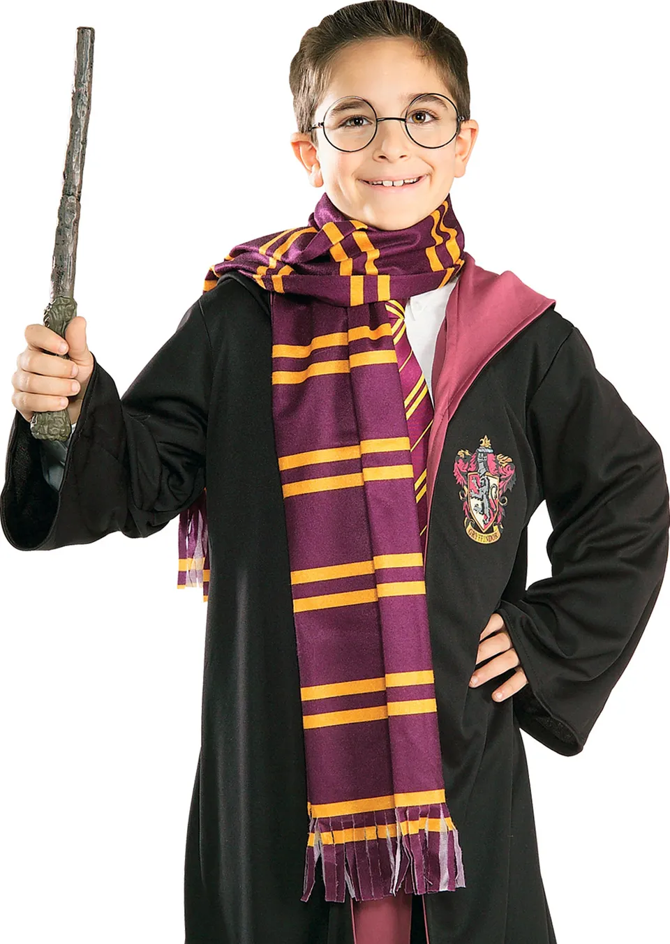 rubies-gryffindor-schal-gestreift-rot-gold-mit-fransen image 1