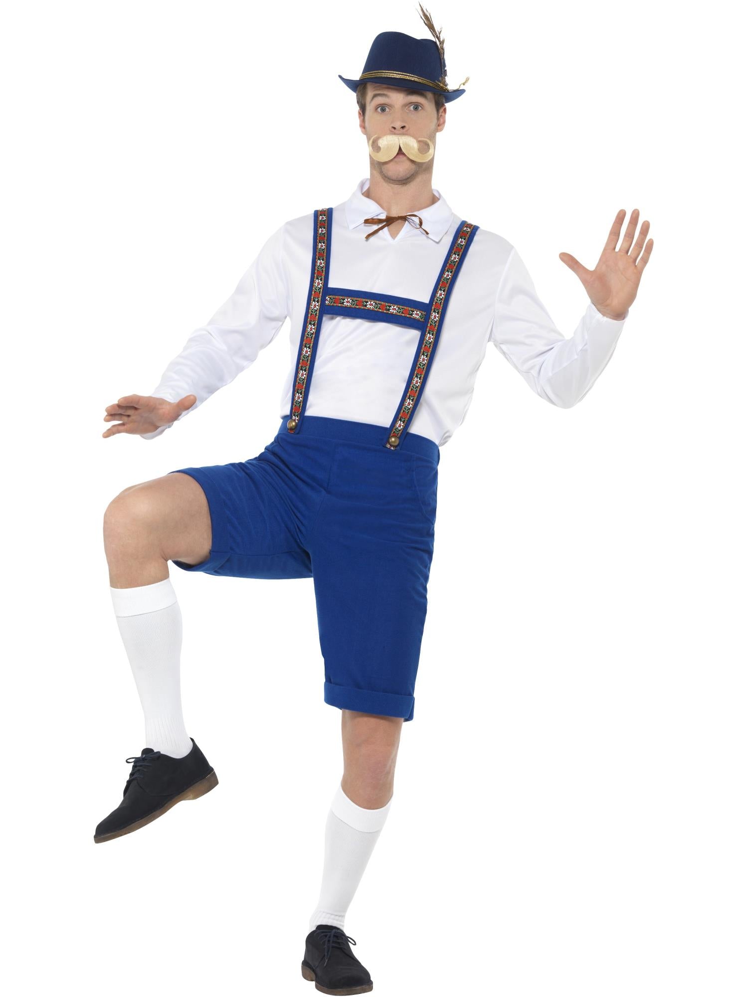 smiffys-fever-bayerisches-kost-m-herren-blau-mit-hemd-gr-m image 1