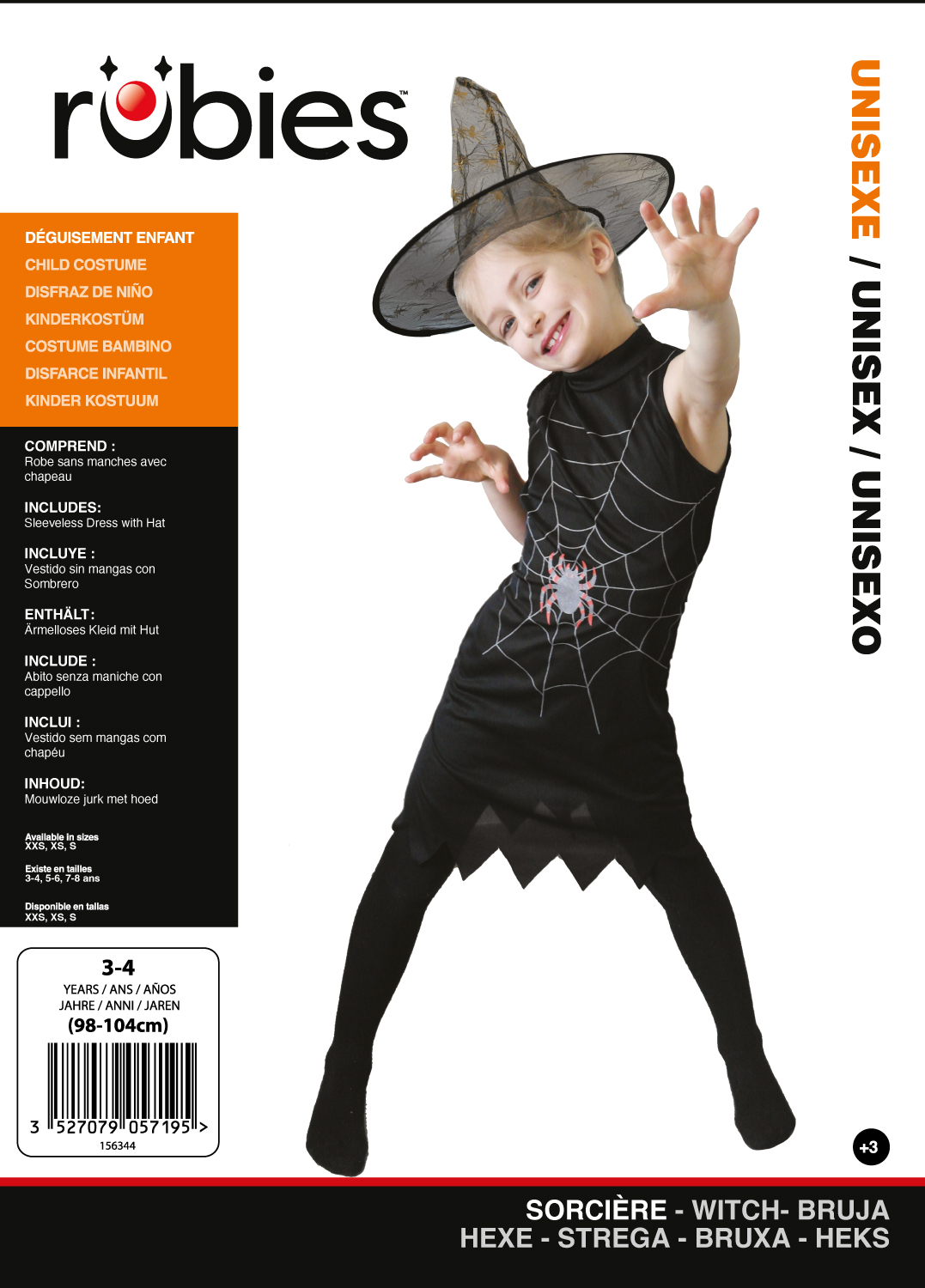 rubie-s-hexe-kost-m-schwarz-mit-hut-und-spinnennetz image 4