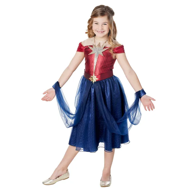 rubie-s-deluxe-captain-marvel-m-dchenkost-m-9-10-jahre-lizenziert image 1