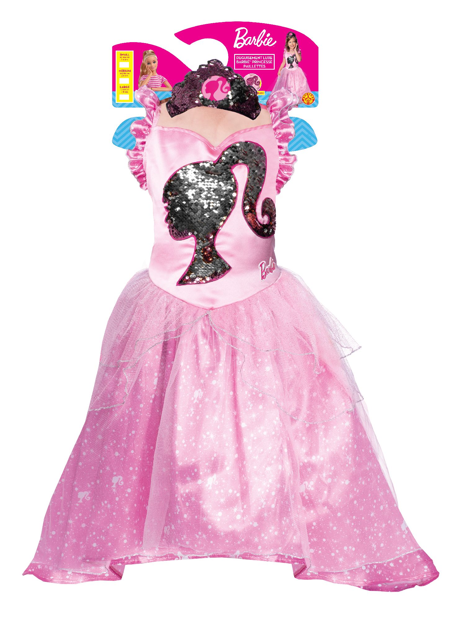 rubies-barbie-prinzessin-kost-m-rosa-mit-tiara-glitzer image 2